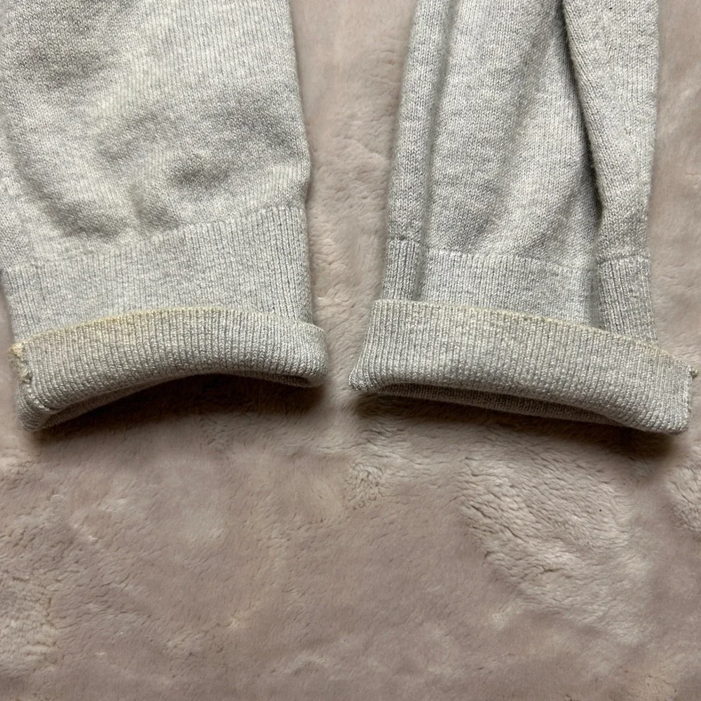 Banana Republic Cotton Cashmere Sweater Mens L Gray Henley Mock Neck Preppy